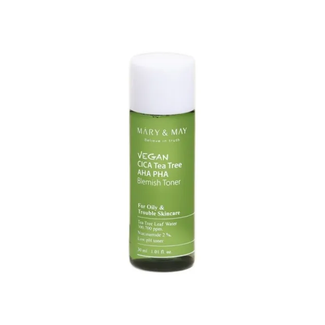 Mary&May - Tónico Vegano Vegan Cica Teatree AHA PHA Blemish Toner Mini
