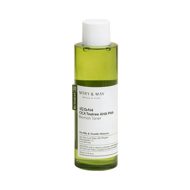 Mary&May - Tónico Vegano Vegan Cica Teatree AHA PHA Blemish Toner
