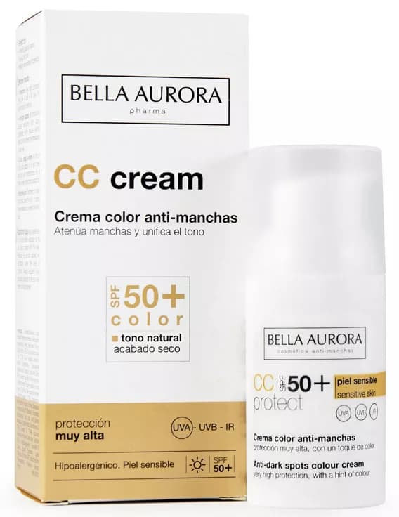 Bella Aurora CC Cream Antimanchas SPF50+ Piel Sensible 30 ml