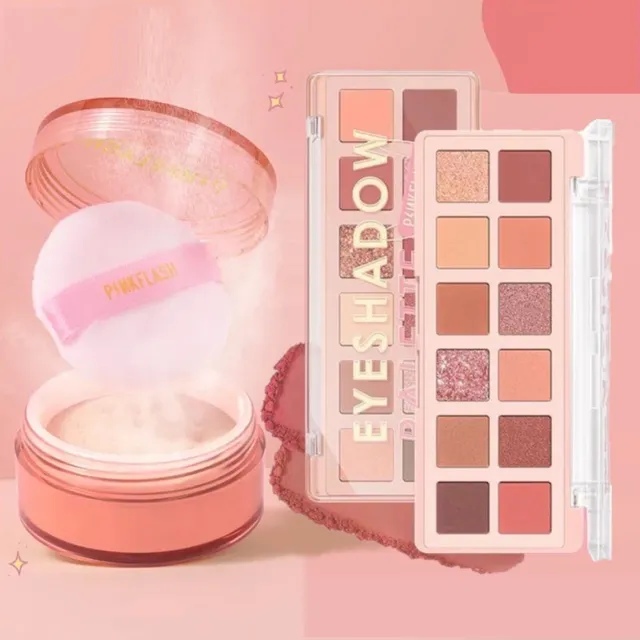 PINKFLASH - Bundle: Loose Powder & Eyeshadow Palette Set