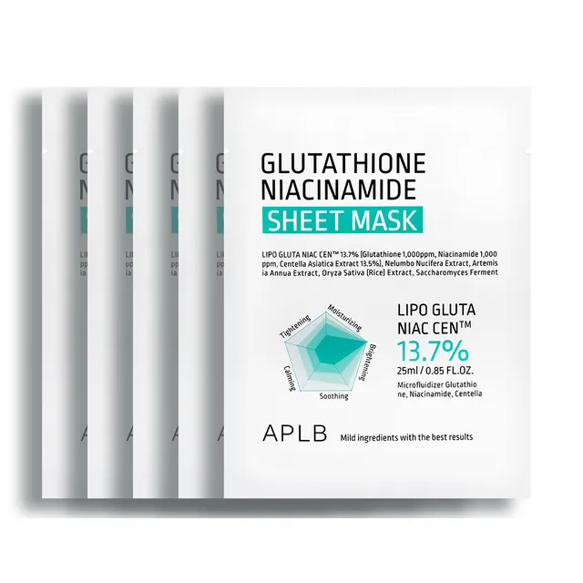 APLB - Combo de Mascarillas Faciales Glutathione Niacinamide Sheet Mask Bundle Set