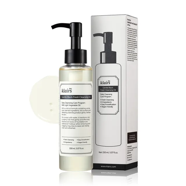 Dear, Klairs - Aceite limpiador Gentle Black Fresh
