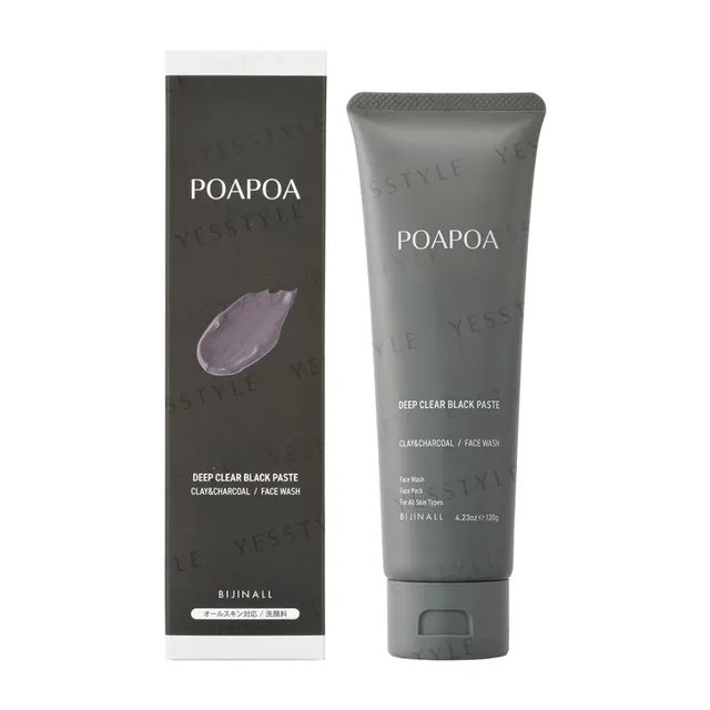 BIJINALL - POAPOA Deep Clear Black Paste Clay & Charcoal Fash Wash