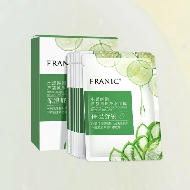 FRANIC - Moisturizing Aloe Cucumber Hydrating Mask - 10pcs