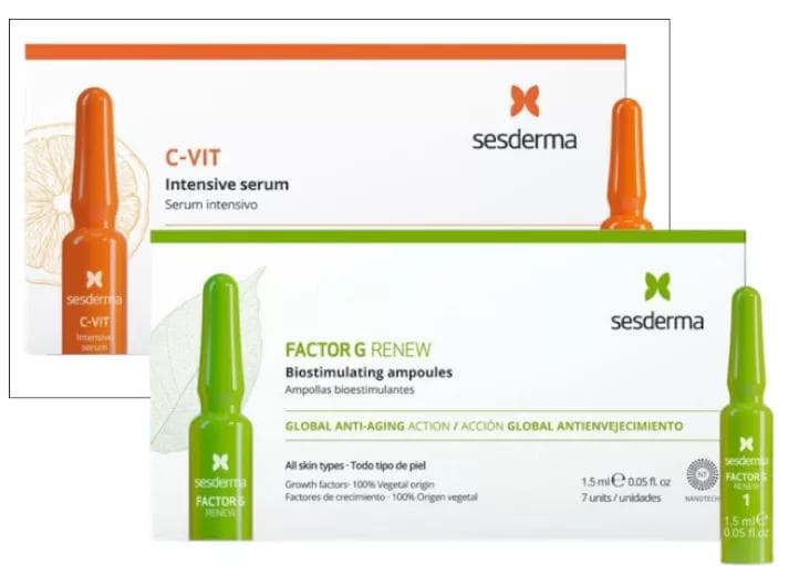 Sesderma C-Vit Intensive Sérum 10 uds + Factor G Renew 7 uds