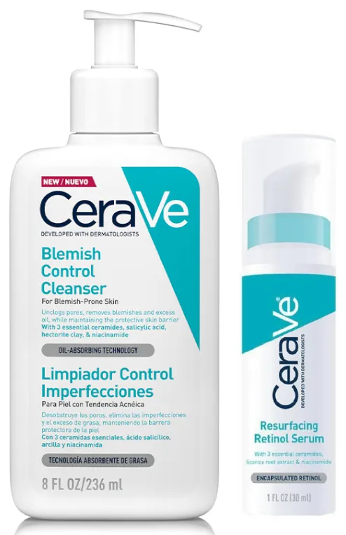 CeraVe Limpiador Control Imperfecciones 236 ml + Sérum Retinol Anti-Marcas 30 ml