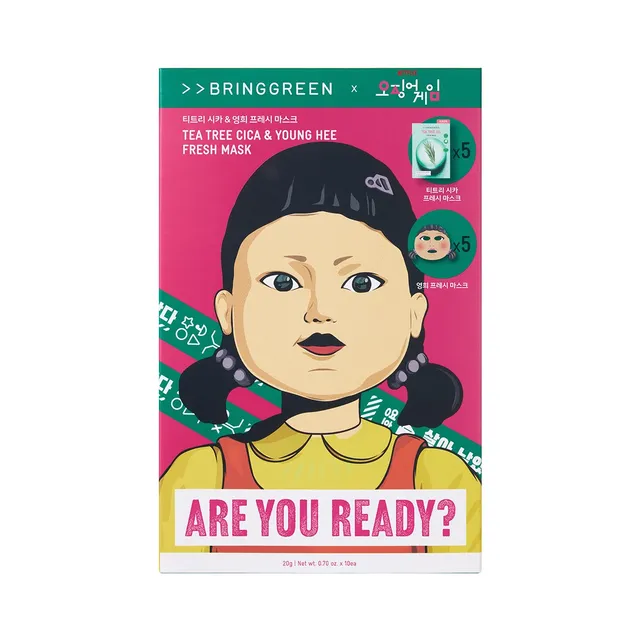 BRING GREEN - Tea Tree Cica & Young Hee Fresh Mask Set Squid Game Edition