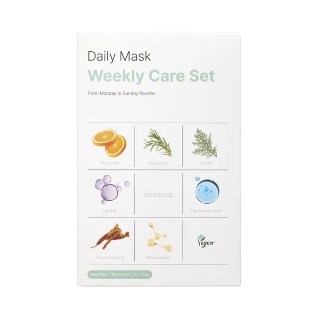 mixsoon - Set de Mascarillas Faciales Daily Mask Weekly Care Set
