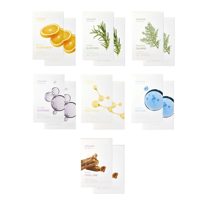 mixsoon - Daily Mask Pack 20 Sheets Bundle Set - 7 Types