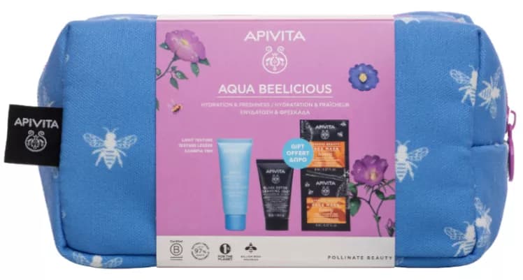 Apivita Aqua Beelicious Crema Ligera 40 ml + Limpiador Negro 50 ml + Mascarilla Expres Miel