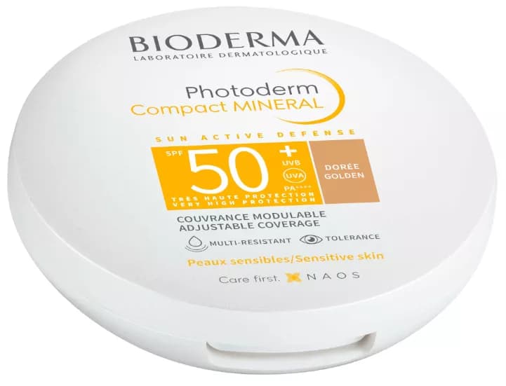 Bioderma Photoderm SPF50+ Compacto Solar Mineral Tono Dorado 10 gr
